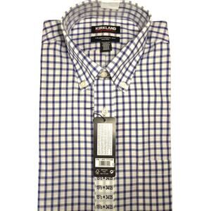 New with Tags Button Down Long Sleeve White Indigo no-iron sz. 15.5